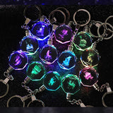 Crystal Zodiac Sign 12 Constellation LED Light Key Ring