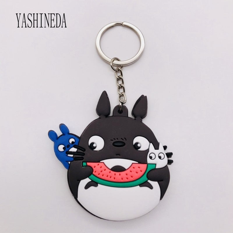 Studio Ghibli's My Neighbor Totoro Cute Anime 3D Figure Soft PVC Key Ring  Double Sided Key Holder Trinket Gift
