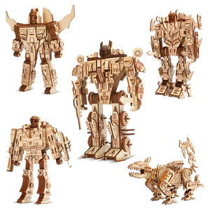 DIY Wooden 3D Assembly Puzzle Kit - Build Up Collectible Wooden Figure Toys