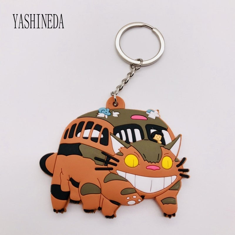 Studio Ghibli's My Neighbor Totoro Cute Anime 3D Figure Soft PVC Key Ring  Double Sided Key Holder Trinket Gift