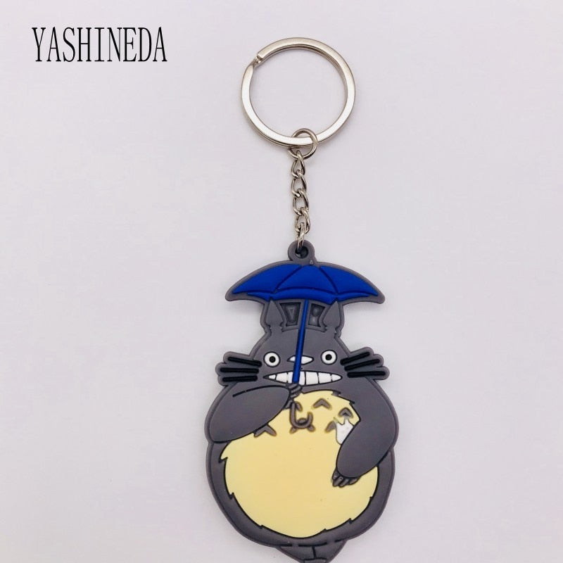 Studio Ghibli's My Neighbor Totoro Cute Anime 3D Figure Soft PVC Key Ring  Double Sided Key Holder Trinket Gift