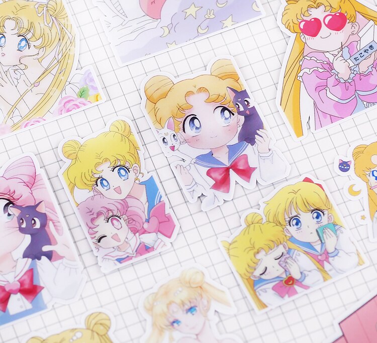 Twenty One Pieces Of Sailor Moon Stickers For  Scrapbooks & DIY Craft Photo Albums