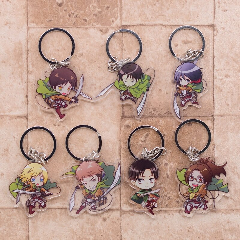 Attack on Titan Cute Character Collectible Acrylic Keychains 1st Set