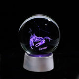 3D Zodiac Crystal Sphere with Colorful LED Light
