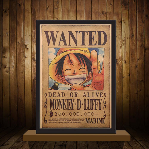 One Piece - Wanted Monkey D. Luffy Wall Stickers