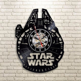 Vintage Vinyl Record Wall Clock Modern Design Creative 3D Stickers Movie Theme Star Wars Clocks Hanging Wall Watch Home Decor