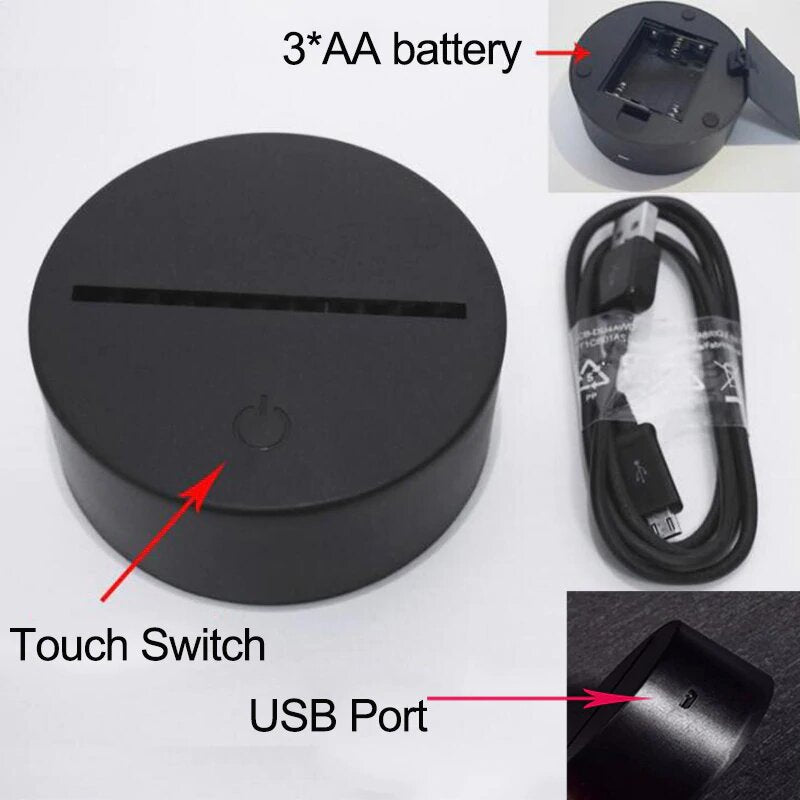 Most Exciting Role Playing Game PUBG 3D Illusion LED Night Light Bedroom Decor