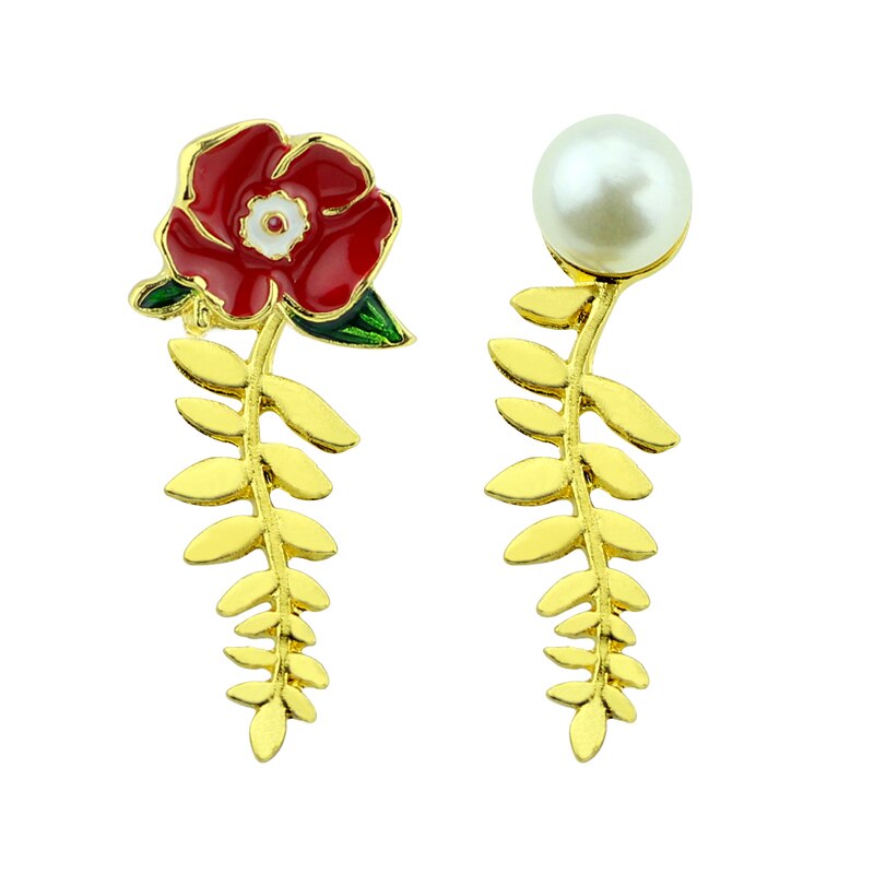 Beauty and the Beast Rose Earring with Swing Crystal