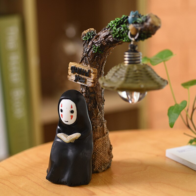 Studio Ghibli's No Face & Totoro LED Night Light Lamp - Spirited Away & My Neighbor Totoro Resin Action Figure Kids Toy