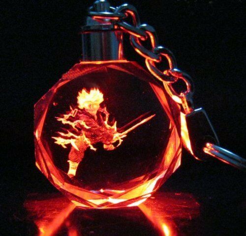 Dragon Ball Crystal Key Ring Car Keychains LED Pendant Shiny Prop Gift