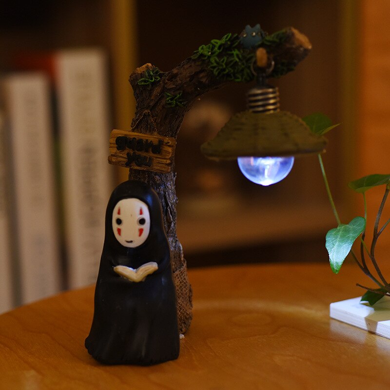 Studio Ghibli's No Face & Totoro LED Night Light Lamp - Spirited Away & My Neighbor Totoro Resin Action Figure Kids Toy