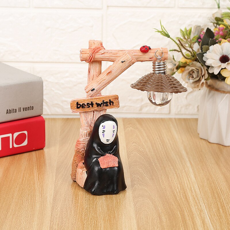 Studio Ghibli's No Face & Totoro LED Night Light Lamp - Spirited Away & My Neighbor Totoro Resin Action Figure Kids Toy