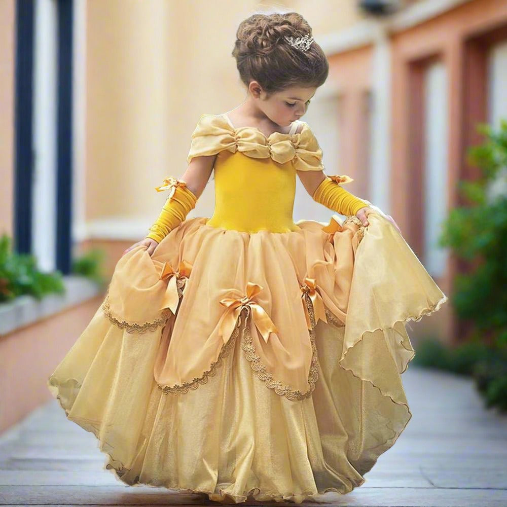 Disney Princess Dresses Sleeping Beauty Belle Beauty and The Beast Costume Dress Children Party Clothes Belle 1 / 8 Disney Princess Dresses Sleeping Beauty Belle Beauty and The Beast Costume Dress Children Party Clothes Belle 1 / 8