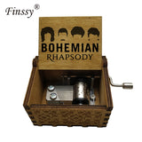 Wooden Hand Crank Queen Musical Box Bohemian Rhapsody