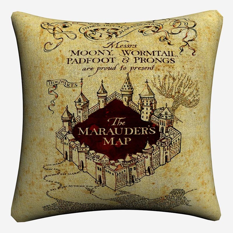 Decorative Harry Potter Cushion Cover Cotton Linen Pillowcase 45x45cm