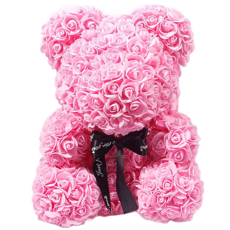 Cute artificial rose flower teddy bears gift box for home decor - Christmas Valentine's Day wedding Day presents gift box / 25cm Cute artificial rose flower teddy bears gift box for home decor - Christmas Valentine's Day wedding Day presents gift box / 25cm