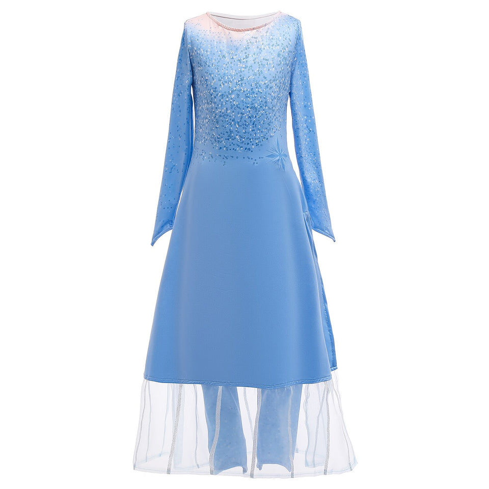 Fancy Girl Princess Dresses Sleeping Beauty Belle Beauty and the Beast Cosplay Costume Elsa Anna Dress Children Party Clothes