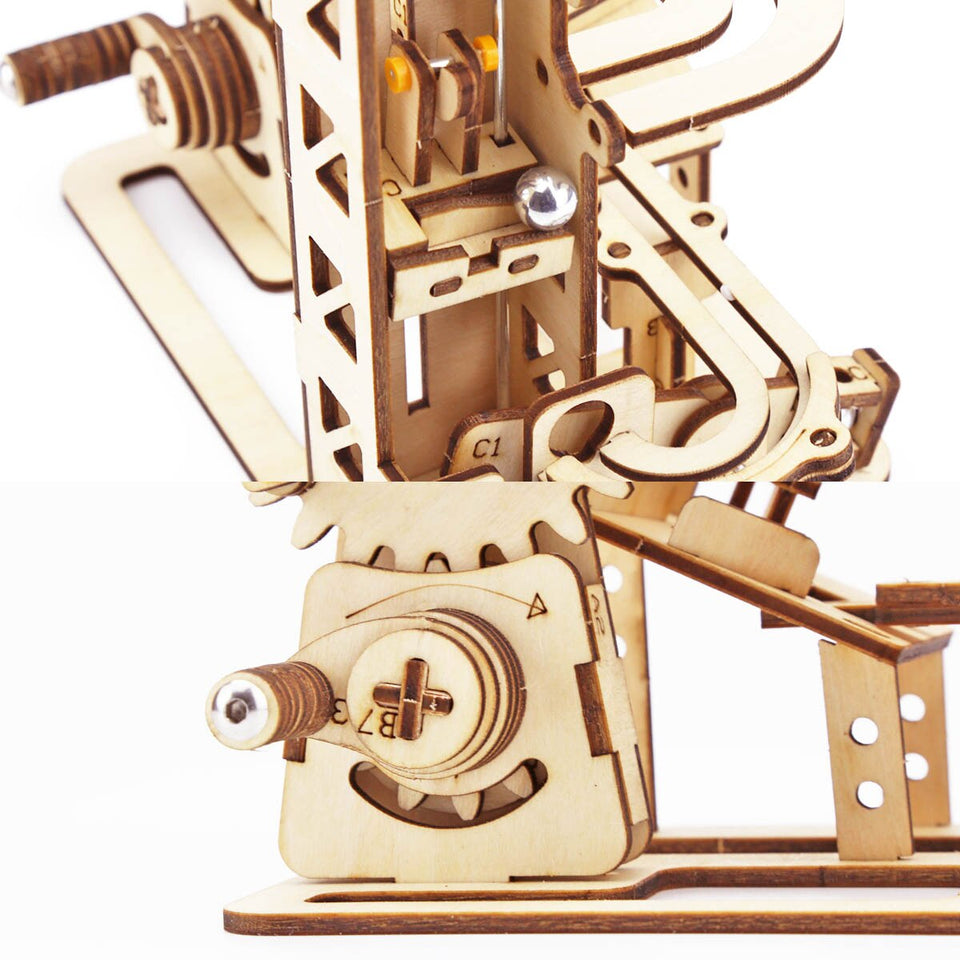 DIY Marble Race Run Wooden  Puzzle Kit - 3D Mechanical Mode Learning Toy For Kids