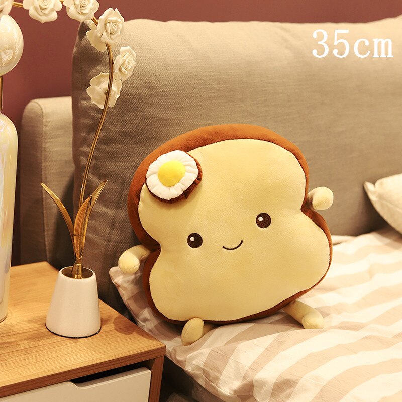 Creative Poached Egg Bread Toast Plush Pillows And Cushion Kids Toy Birthday Gift