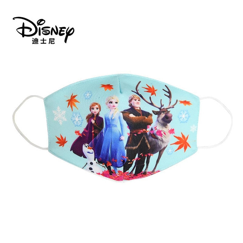 Frozen Washable Cotton Face Masks for Children Anti-Dust Protective Masks for Boys & Girls