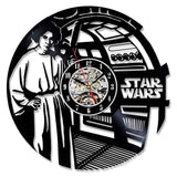 Vintage Vinyl Record Wall Clock Modern Design Creative 3D Stickers Movie Theme Star Wars Clocks Hanging Wall Watch Home Decor