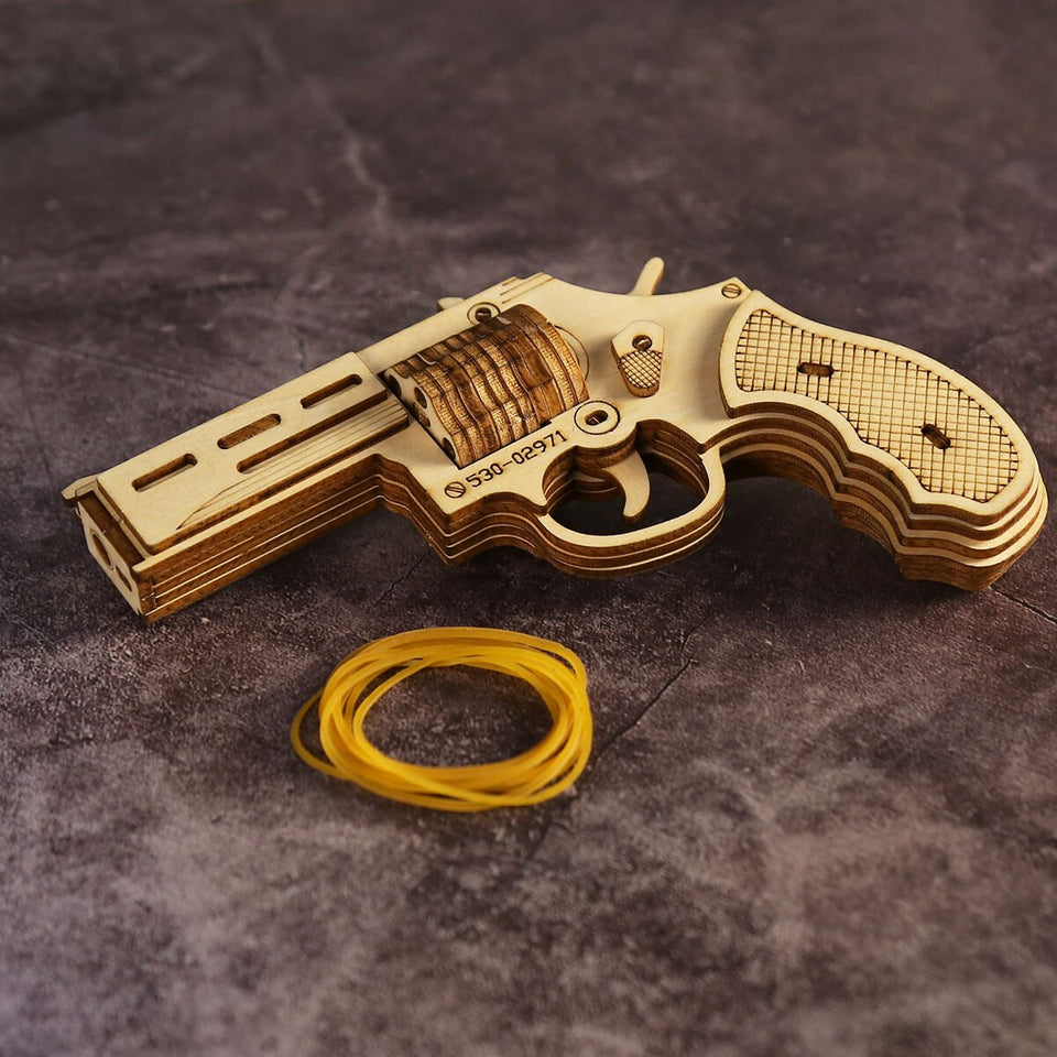 DIY Rubber Band Ammo Toy Gun - 3D Wooden Puzzle Pistol Handgun