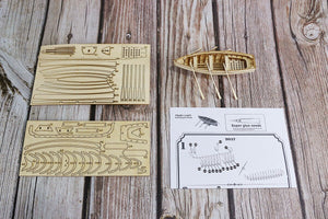 DIY Row Boat Wooden Ship Building Kit - 3D Puzzle Decoration Sailboat Toys