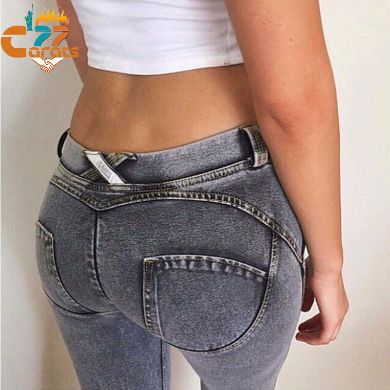 Women Sexy Tight Hip Push Up Pencil Pants Denim Jeans Trousers S-3XL NEW