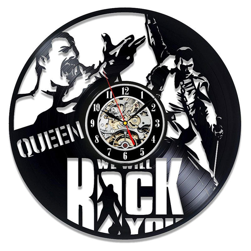 Smotly Vinyl Wandklok, Muziek Gitaar Instrument Thema Patroon Wandklok met LED Nachtlampje, is een wandklok cadeau voor vrienden die van muziek houden. (zeven kleuren Smotly Vinyl Wandklok, Muziek Gitaar Instrument Thema Patroon Wandklok met LED Nachtlampje, is een wandklok cadeau voor vrienden die van muziek houden. (zeven kleuren