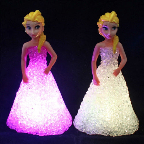 Frozen's Elsa LED Colorful Lights Gradient Crystal Night Light - LED Lamp Princess Figurine Christmas Decor Holiday Gift