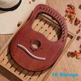 16 Strings Wooden Harp - Mahogany Wood Collections