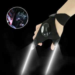 Fingerless LED Flashlight Gloves