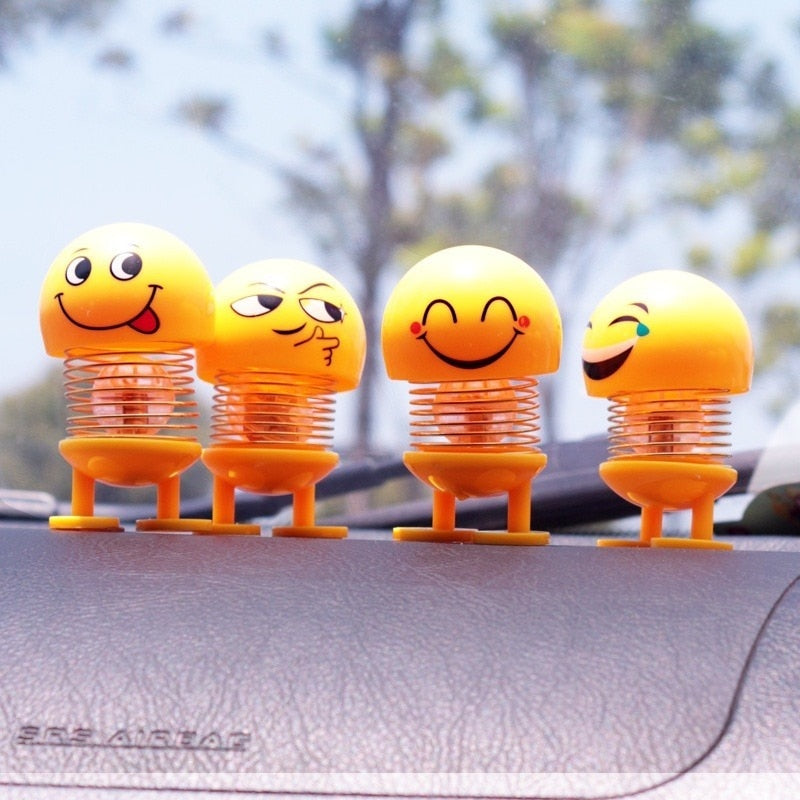 Funny Shaking Emoji Head Car Accessories