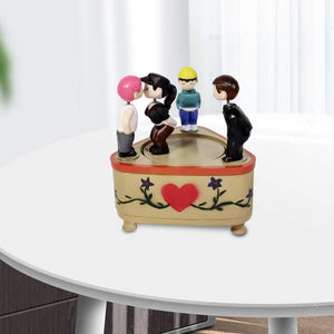 Rotating Kissing Couple Doll Music Box