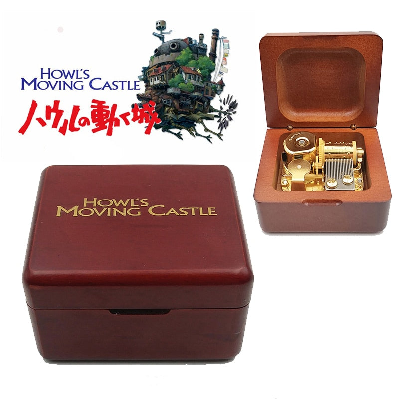 Brown Wooden Howl's Moving Castle Music Box