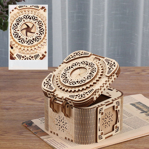 Antique Secret Puzzle Ring Box