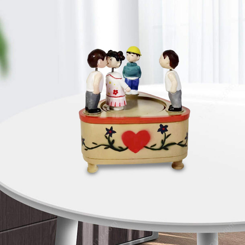 Rotating Kissing Couple Doll Music Box