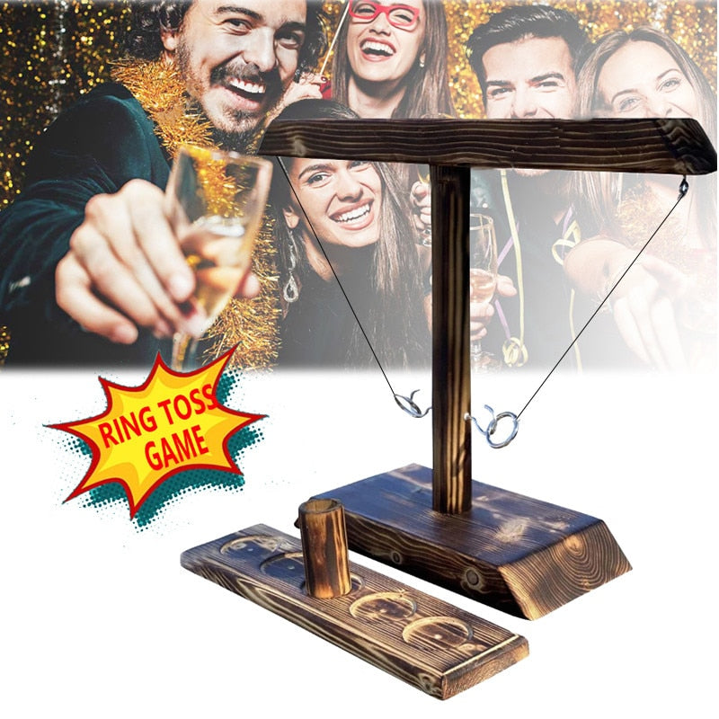 Wooden Fast-paced Ring Toss Hooks