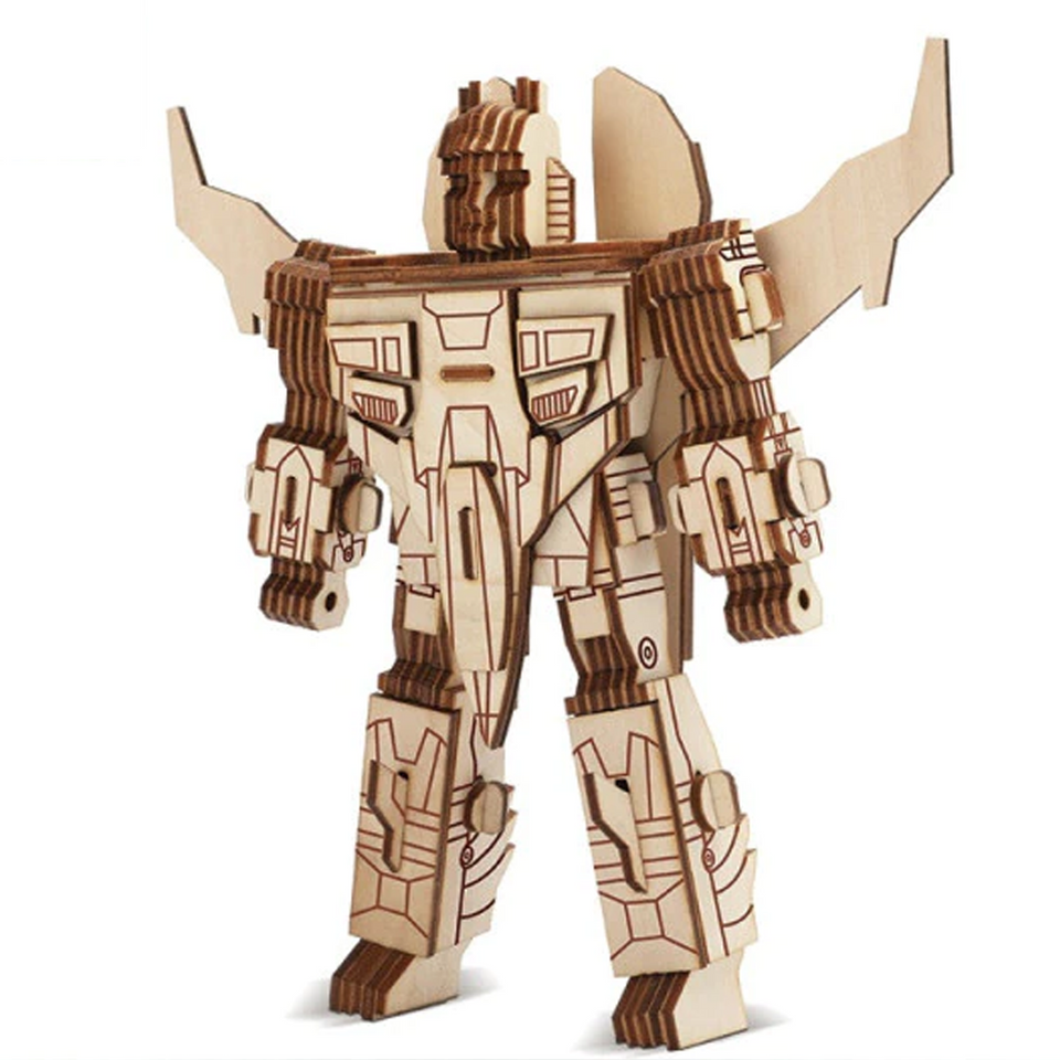 DIY Wooden 3D Assembly Puzzle Kit - Build Up Collectible Wooden Figure Toys