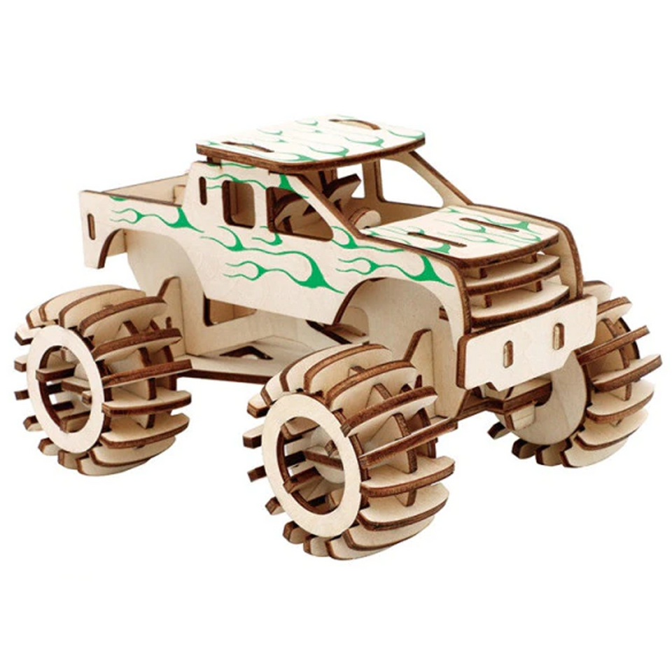 DIY Wooden 3D Assembly Puzzle Kit - Build Up Collectible Wooden Figure Toys